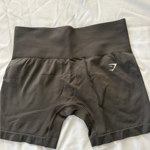 Gymshark Dark Olive Women's Athletic Shorts - Picture 3 of 4